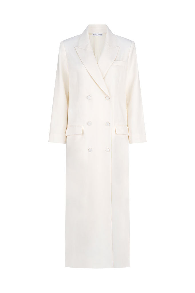 The Amelia Long Coat - Ivory
